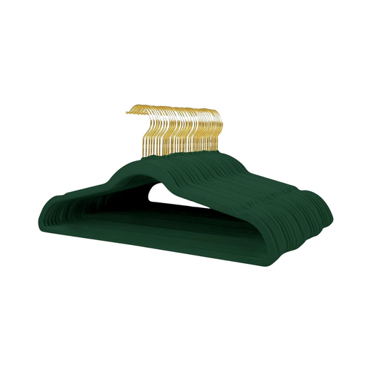 Velvet Clothes Hangers Non-Slip Coat Hangers Green Gold Hook