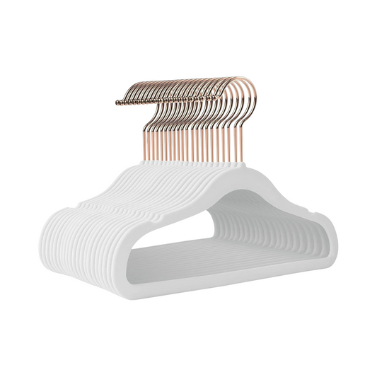 Velvet Hangers Non-Slip White Plastic Durable Infant Toddler Hangers