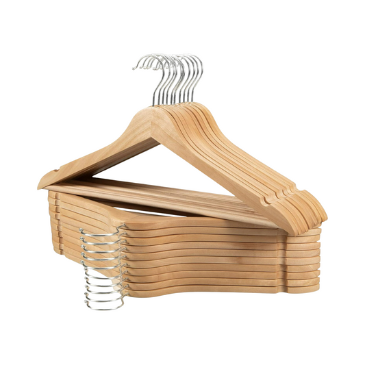 Wooden Suit Hangers Solid Wood Non-Slip Pants Bar Swivel Hook