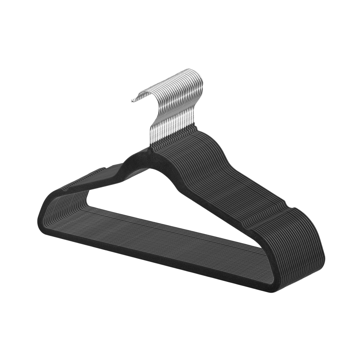 Black Velvet Hangers with Swivel Hook for Clothes Organization