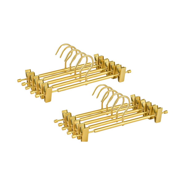 Premium Matte Gold Aluminum Pants Hangers & Skirt Slack Hanger Swivel Hook